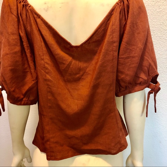 Express Linen Blend Off The Shoulder Top Size XL - Picture 9 of 11